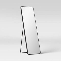 Pakabinamas veidrodis Sunaforta, 60x160 cm, juodas цена и информация | Зеркала | pigu.lt