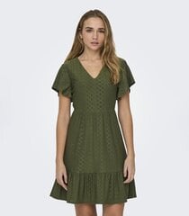 ONLY женское платье 15289687*01, зелёное, 5715517252006 цена и информация | Платья | pigu.lt