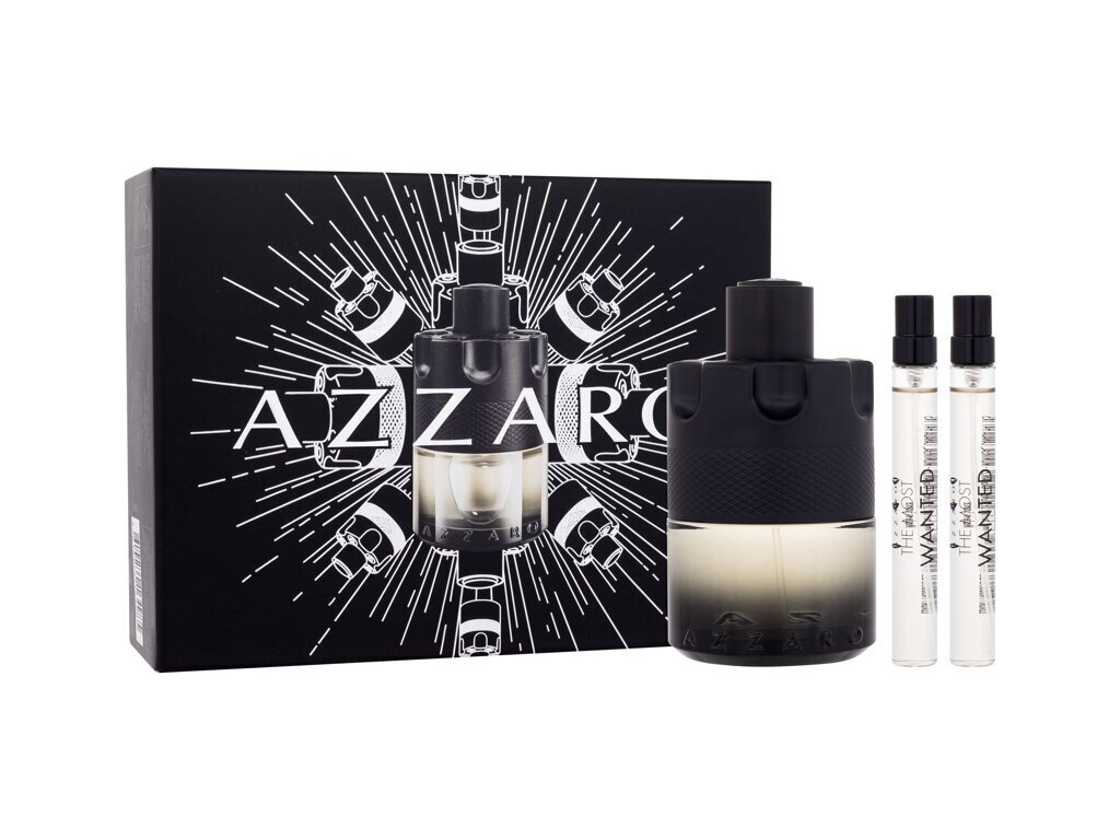 Rinkinys Azzaro The Most Wanted Intense vyrams: tualetinis vanduo EDT, 100 ml + tualetinis vanduo EDT, 10 ml + tualetinis vanduo EDT, 10 ml kaina ir informacija | Kvepalai vyrams | pigu.lt