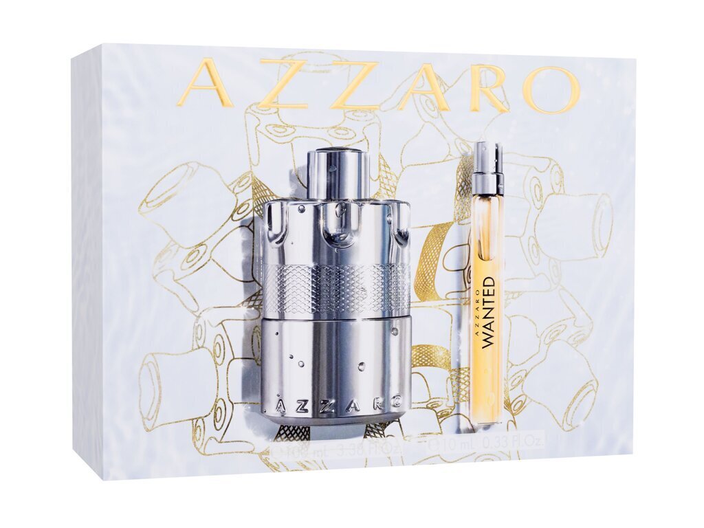 Rinkinys Azzaro Wanted vyrams: kvapusis vanduo EDP, 100 ml + kvapusis vanduo EDP, 10 ml kaina ir informacija | Kvepalai vyrams | pigu.lt