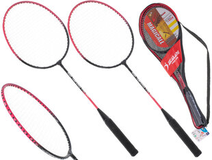 Badmintono raketės, 2 vnt, raudonos kaina ir informacija | Badmintonas | pigu.lt