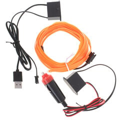 LED aplinkos apšvietimas automobiliui / automobilio USB / 12V juosta 3 m raudona цена и информация | Автомобильные лампочки | pigu.lt