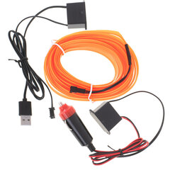 LED aplinkos apšvietimas automobiliui / automobilio USB / 12V juosta 3 m raudona цена и информация | Автомобильные лампочки | pigu.lt