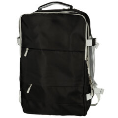 Дорожный рюкзак, ручная кладь с водонепроницаемым USB-кабелем, 45 см. 45 x 16 см. x 28 см., черный цена и информация | Рюкзаки и сумки | pigu.lt