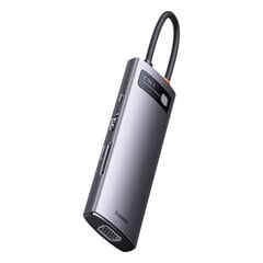 Док-станция, 8 в 1, Baseus HUB, USB-C 1xHDMI, 3xUSB 3.2, 1xPower Delivery, SD card reader, TF card reader, VGA, серый цена и информация | Адаптеры, USB-разветвители | pigu.lt