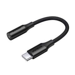 Переходник для наушников, USB-C и 3,5 мм, мини-джек 10 см, черный цена и информация | Адаптеры, USB-разветвители | pigu.lt