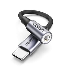 Переходник для наушников, USB-C и 3,5 мм, мини-джек 10 см, черный цена и информация | Адаптеры, USB-разветвители | pigu.lt