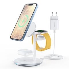 Зарядная станция Apple, 3 в 1, Choetech T585-F1, iPhone 12/13, AirPods Pro Watch , белый цена и информация | Зарядные устройства для телефонов | pigu.lt