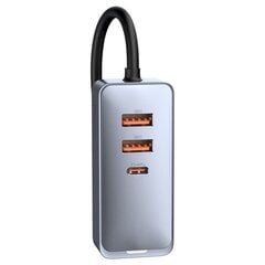 Автомобильное зарядное устройство, Baseus, 2x USB, 2x USB-C, 120 Вт, PPS QC PD PD, серый цена и информация | Автомобильные электропринадлежности 12V | pigu.lt