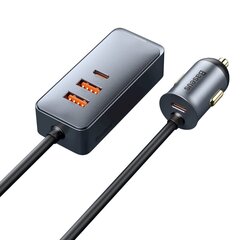 Автомобильное зарядное устройство Splitter, Baseus, 3x USB, USB-C, 120 Вт, PPS QC PD, серый цена и информация | Автомобильные электропринадлежности 12V | pigu.lt