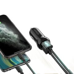 Автомобильное зарядное устройство, Ugreen, 2x USB, 24 Вт, 4,8 А, черный цена и информация | Автомобильные электропринадлежности 12V | pigu.lt