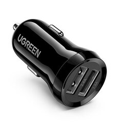 Автомобильное зарядное устройство, Ugreen, 2x USB, 24 Вт, 4,8 А, черный цена и информация | Автомобильные электропринадлежности 12V | pigu.lt