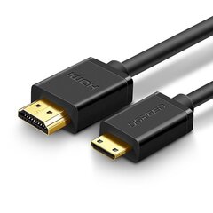 Кабель-переходник HDMI, mini HDMI 2.0v 4K 60Hz 30AWG 1.5 м, черный цена и информация | Адаптеры, USB-разветвители | pigu.lt