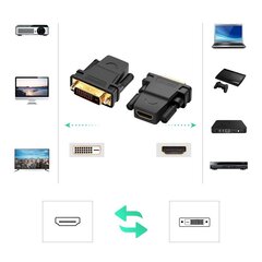 Переходник, Ugreen 201241, HDMI внутренний - DVI внешний FHD 60 Гц, черный цена и информация | Адаптеры, USB-разветвители | pigu.lt