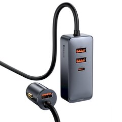 Автомобильное зарядное устройство Splitter, Baseus, 3x USB, USB-C, 120 Вт, PPS QC PD, серый цена и информация | Автомобильные электропринадлежности 12V | pigu.lt