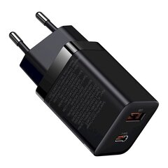 Быстрое зарядное устройство, Baseus Super Si Pro, USB-C, 30 Вт, PD QC, черный цена и информация | Зарядные устройства для телефонов | pigu.lt