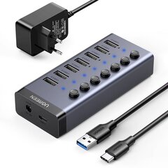 Daugiafunkcinis USB-C šakotuvas, 7in1, Ugreen CM4811, 7x USB 3.0 PD DC 12 V, pilkos spalvos kaina ir informacija | Adapteriai, USB šakotuvai | pigu.lt