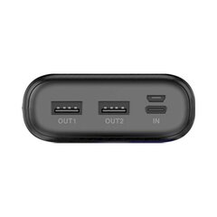 Аккумулятор питания, Dudao K9Pro1, 20000 мАч., 2x USB, USB-C micro, USB, 2A с LED-дисплеем, черный цена и информация | Зарядные устройства Power bank | pigu.lt