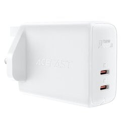 Сетевое зарядное устройство, Acefast, A32, двухпортовое, USB-C, PD 50 Вт, вилка UK, белый цена и информация | Зарядные устройства для телефонов | pigu.lt