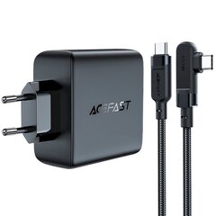Быстрое зарядное устройство, Acefast A371, 3x USB-C, 1x USB-A, USB-C, угловой кабель 2 м., 100 Вт., черный цена и информация | Зарядные устройства для телефонов | pigu.lt