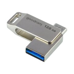 Флешка с двумя разъемами USB 3.2, USB-C OTG, 128 Гб., ODA3, серебристая цена и информация | USB накопители | pigu.lt