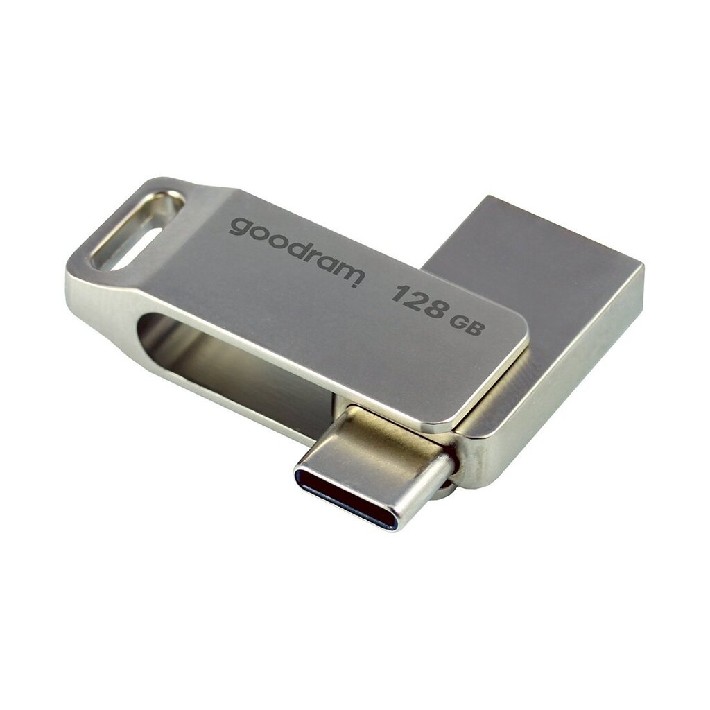 Atmintinė su dviem USB 3.2, USB-C OTG, jungtimis, 128 GB., ODA3, sidabrinė kaina ir informacija | USB laikmenos | pigu.lt