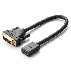 Adapteris iš HDMI, Ugreen 201181, vidinis, į DVI išorinį 0,15 m, juodas kaina ir informacija | Adapteriai, USB šakotuvai | pigu.lt