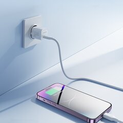 Сетевое мини-зарядное устройство, Joyroom JR-TCF021, USB-C, 20 Вт., PD, белый цена и информация | Зарядные устройства для телефонов | pigu.lt