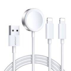 Кабель с индуктивным зарядным устройством, 3 в 1, Joyroom S-IW0071, USB-A., 1,2 м., белый цена и информация | Зарядные устройства для телефонов | pigu.lt