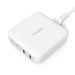 Мощное сетевое зарядное устройство, Choetech PD8001, 2x USB-A, 2x USB-C, 100 Вт, белый цена и информация | Зарядные устройства Power bank | pigu.lt