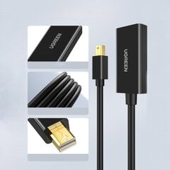 Кабель-переходник, Ugreen MD1121, mini DP DisplayPort, HDMI 4K, черный цена и информация | Адаптеры, USB-разветвители | pigu.lt