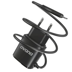 Сетевое зарядное устройство со встроенным кабелем, Dudao A2Pro1, 2x USB для iPhone Lightning, 12 Вт, черный цена и информация | Зарядные устройства для телефонов | pigu.lt