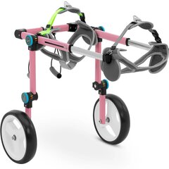 Reguliuojamas mažų veislių šunų vežimėlis užpakalinėms kojoms, Wiesenfield WIE_DW_021, rožinis kaina ir informacija | Prekės ūkiniams gyvūnams | pigu.lt