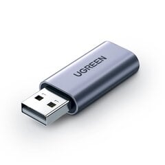 Ausinių garso adapteris, Ugreen CM3831, USB-A į miniJack 3,5 mm., pilkos spalvos kaina ir informacija | Adapteriai, USB šakotuvai | pigu.lt