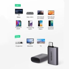 Vaizdo adapteris, Ugreen US3201, USB-C į HDMI 4K, pilkos spalvos kaina ir informacija | Adapteriai, USB šakotuvai | pigu.lt