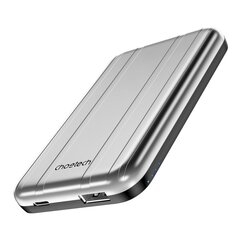 Маленький индуктивный аккумулятор, Choetech B6551, 5000 мАч., USB-A USB-C, серебристый цена и информация | Зарядные устройства Power bank | pigu.lt