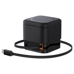 Беспроводное зарядное устройство с выдвижным кабелем USB-C, 2 в 1, Baseus BS-W5311, 20 Вт, черный цена и информация | Зарядные устройства Power bank | pigu.lt