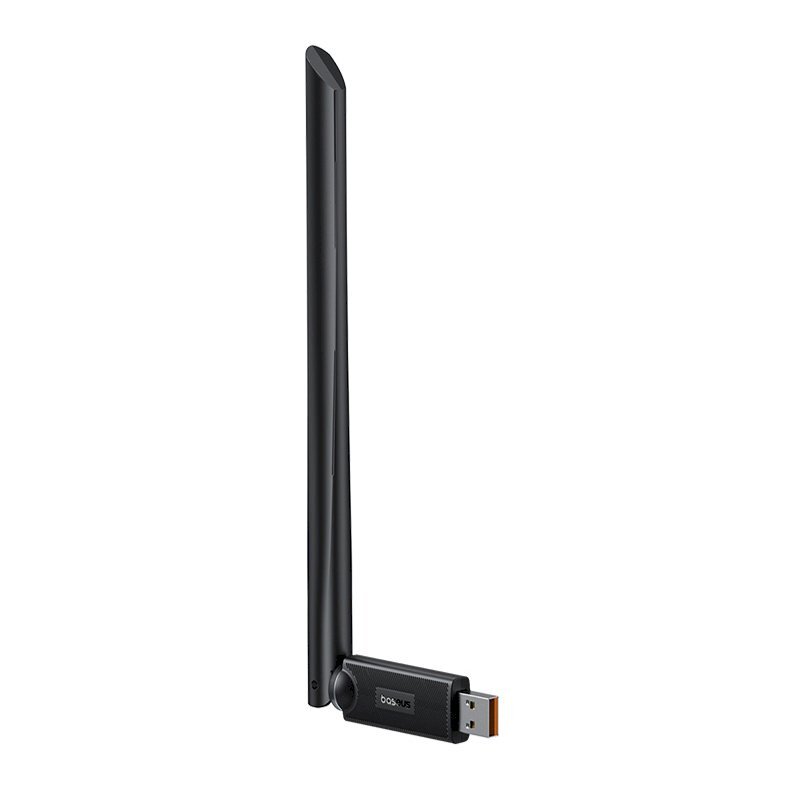 Išorinis tinklo adapteris su 6 dBi antena, Baseus BS-OH1731, USB "WiFi" 2,4 GHz., 5 GHz., 650 Mbps., juodas kaina ir informacija | Komponentų priedai | pigu.lt