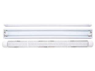 Комплект: 1x R2 2x120 см накладной светильник + 2x 18 Вт светодиодная люминесцентная лампа, теплый белый (3000K) цена и информация | Потолочные светильники | pigu.lt