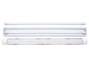 Комплект: 1x R2 2x120 см накладной светильник + 2x 18 Вт светодиодная люминесцентная лампа, нейтральный белый (4500K) цена и информация | Потолочные светильники | pigu.lt