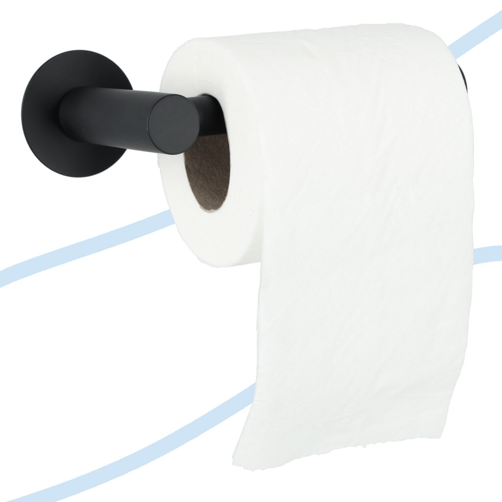 Tualetinio popieriaus laikiklis juodas kaina ir informacija | Vonios kambario aksesuarai | pigu.lt