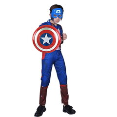 Kapitono Amerikos superherojaus kostiumas, mėlynas kaina ir informacija | Karnavaliniai kostiumai | pigu.lt