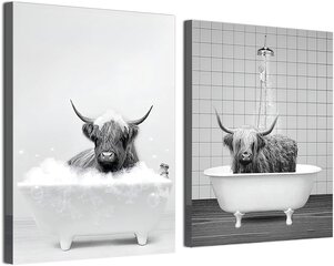 Palakatas ant drobės Bizonas vonioje kaina ir informacija | Reprodukcijos, paveikslai | pigu.lt