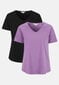 Cellbes moteriški marškinėliai ALEX 2 vnt., violetiniai-juodi kaina ir informacija | Palaidinės, marškiniai moterims | pigu.lt