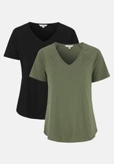 Cellbes moteriški marškinėliai ALEX 2 vnt, chaki-juodi цена и информация | Женские блузки, рубашки | pigu.lt