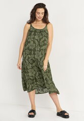 Cellbes moteriška suknelė BAHIA, tamsiai žalia-gėlėta цена и информация | Платья | pigu.lt