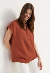 Cellbes moteriška lininė palaidinė LISETTE, terakotinė kaina ir informacija | Palaidinės, marškiniai moterims | pigu.lt
