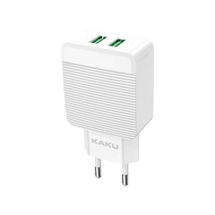 iKaku KSC-366 Smart & Fire Dual Dual USB Fast 2.4A Сетевое зарядное устройство 12W 5V Белый цена и информация | Зарядные устройства для телефонов | pigu.lt