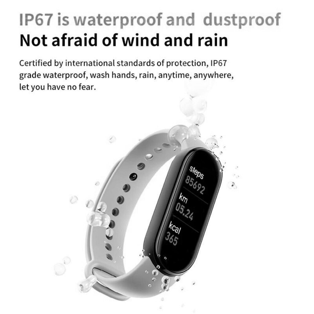 Riff MyTime MT6 Smart Wristband, black цена и информация | Išmanieji laikrodžiai (smartwatch) | pigu.lt