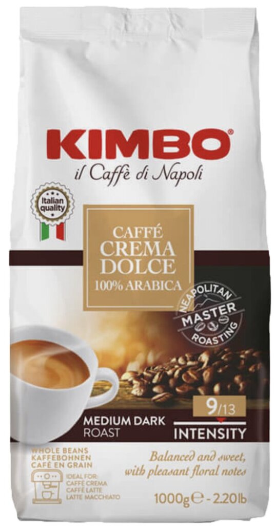 Kimbo kavos pupelės Caffe Crema Dolce, 1 kg цена и информация | Kava, kakava | pigu.lt